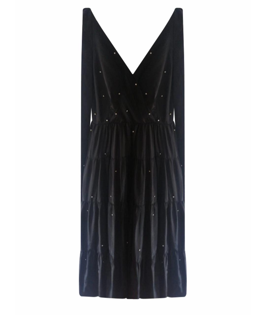 PRADA Черное атласное вечернее платье, фото 1