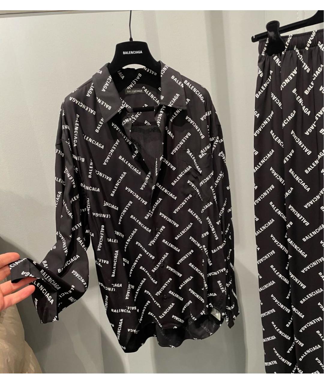 BALENCIAGA Черный вискозный костюм с брюками, фото 3