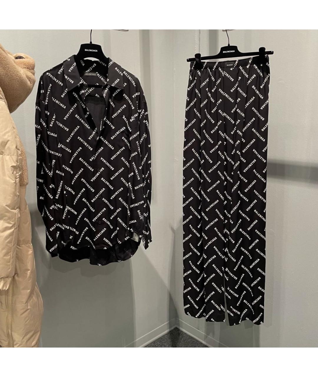 BALENCIAGA Черный вискозный костюм с брюками, фото 8