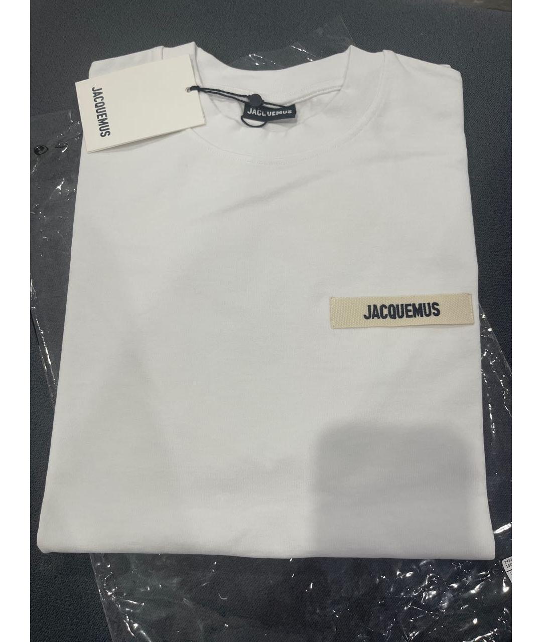 JACQUEMUS Белая хлопковая футболка, фото 4