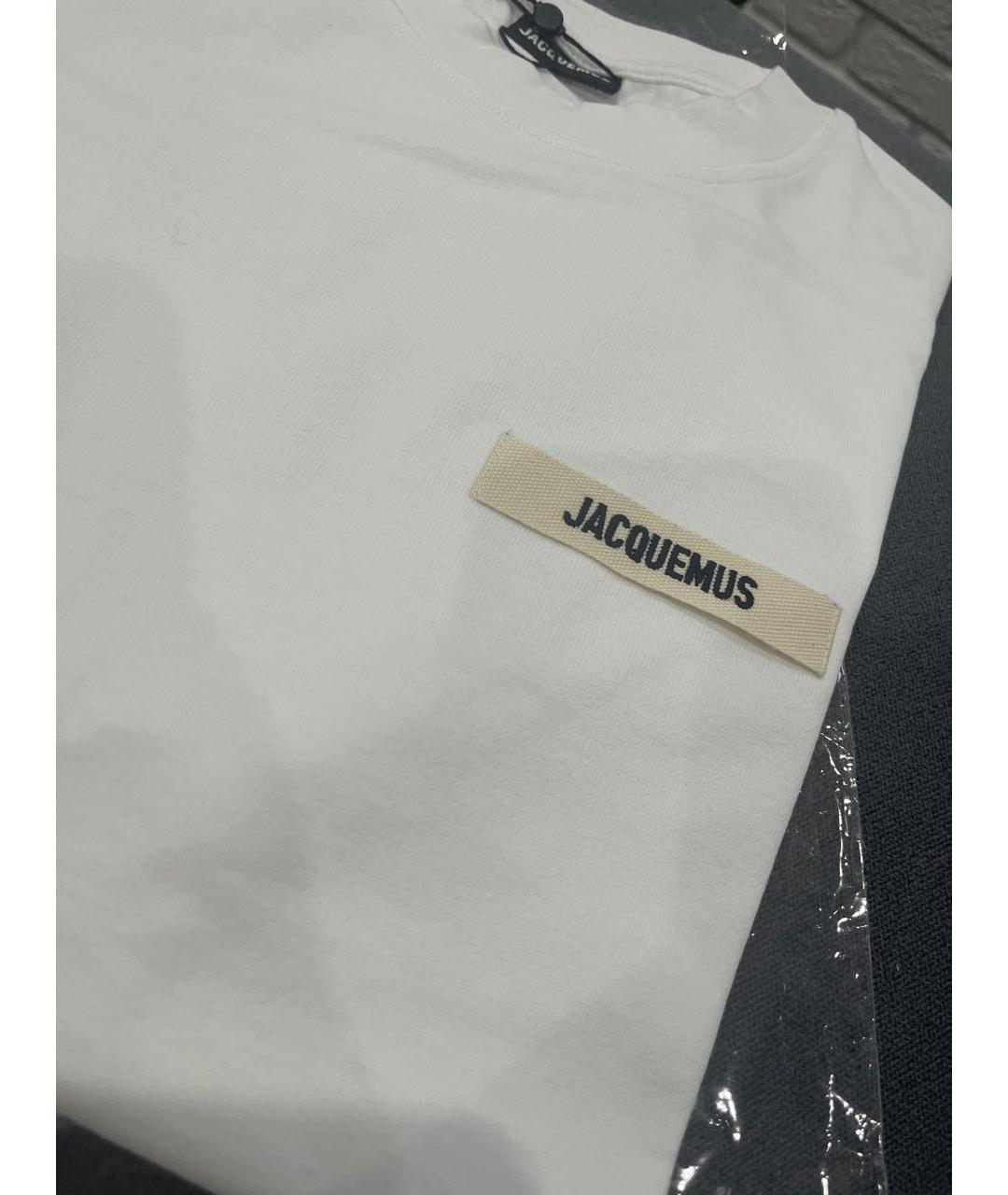 JACQUEMUS Белая хлопковая футболка, фото 3