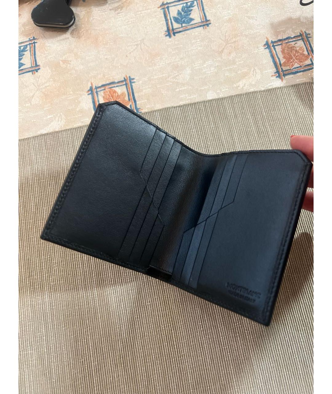 MONTBLANC Черный кожаный кошелек, фото 3