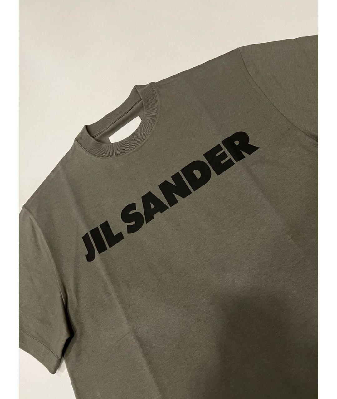 JIL SANDER Зеленая хлопковая футболка, фото 3