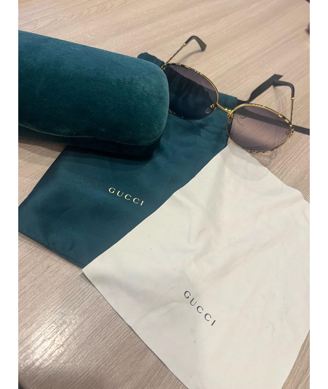 GUCCI Черные металлические солнцезащитные очки, фото 4