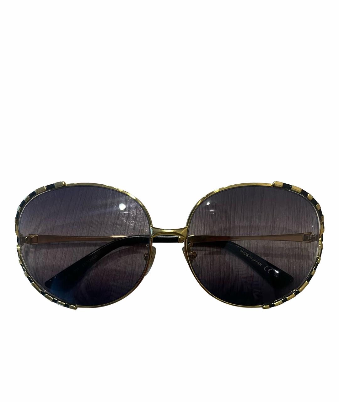 GUCCI Черные металлические солнцезащитные очки, фото 1