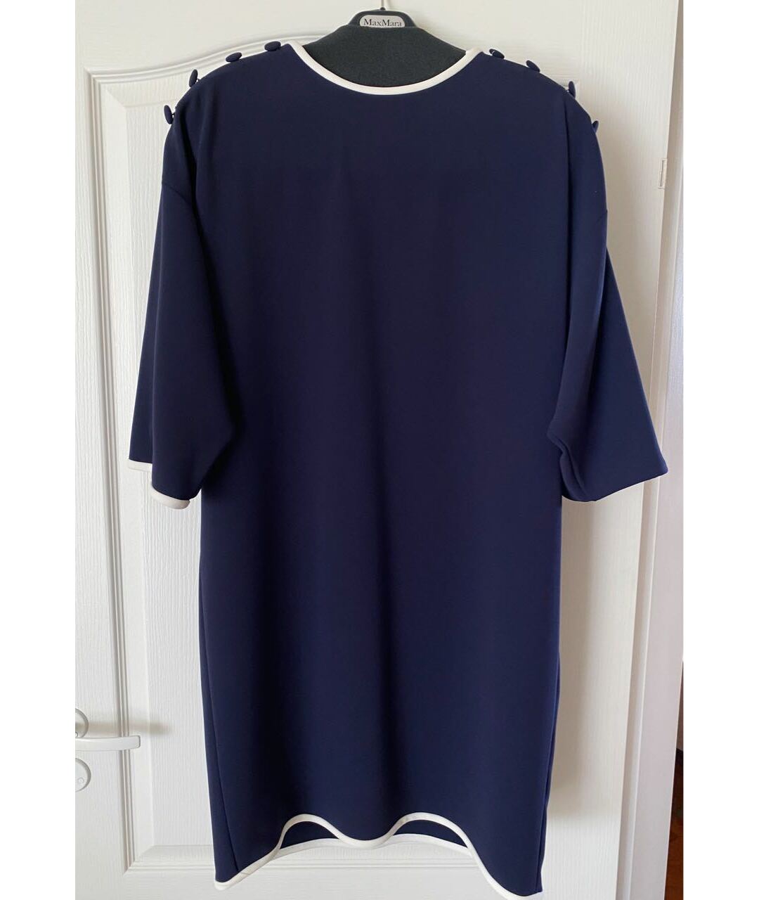 MAX MARA Темно-синее полиэстеровое платье, фото 4