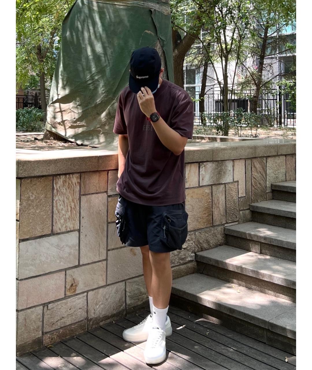 FEAR OF GOD ESSENTIALS Фиолетовая хлопковая футболка, фото 3