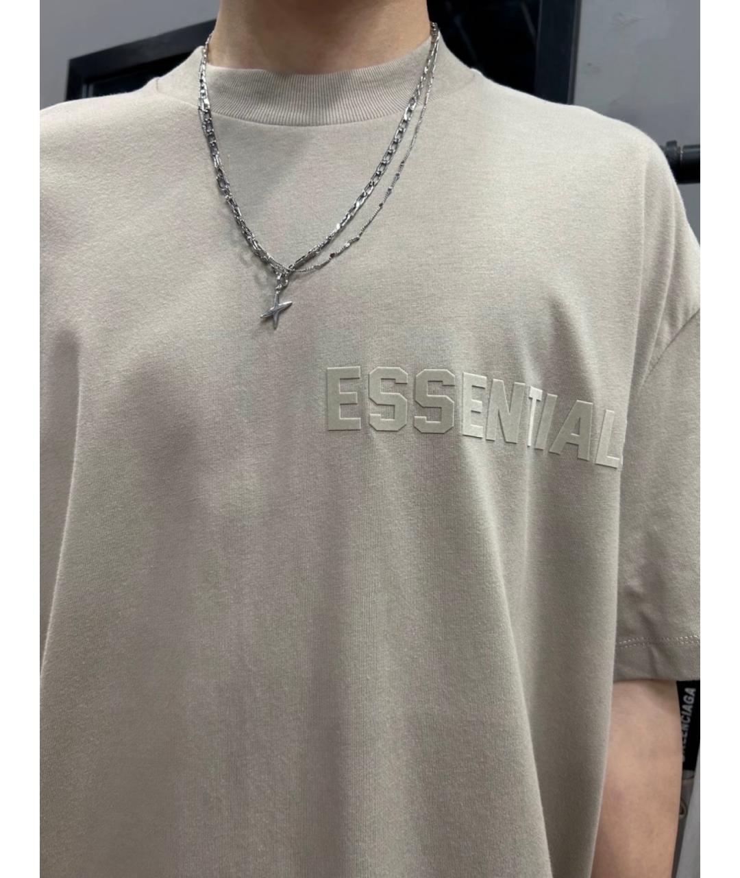 FEAR OF GOD ESSENTIALS Серая хлопковая футболка, фото 3