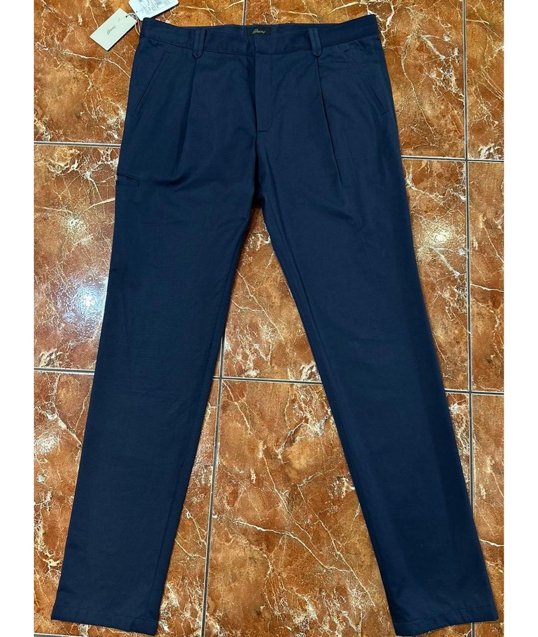 BRIONI Темно-синие повседневные брюки, фото 4