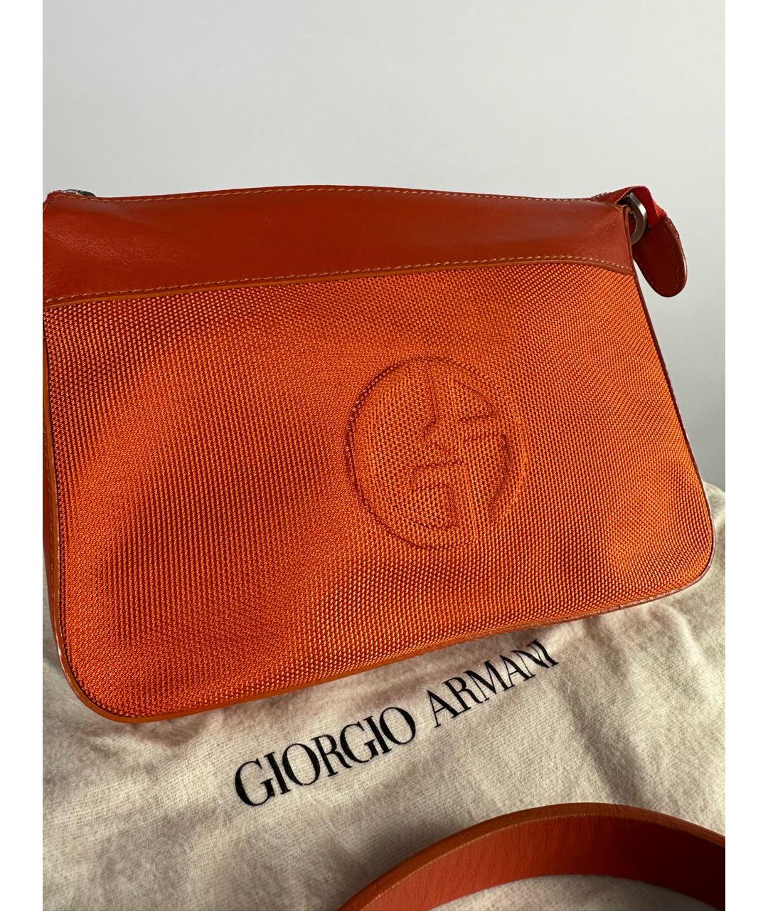 GIORGIO ARMANI Оранжевая тканевая сумка через плечо, фото 2