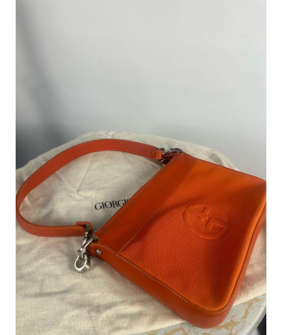 GIORGIO ARMANI Оранжевая тканевая сумка через плечо, фото 5