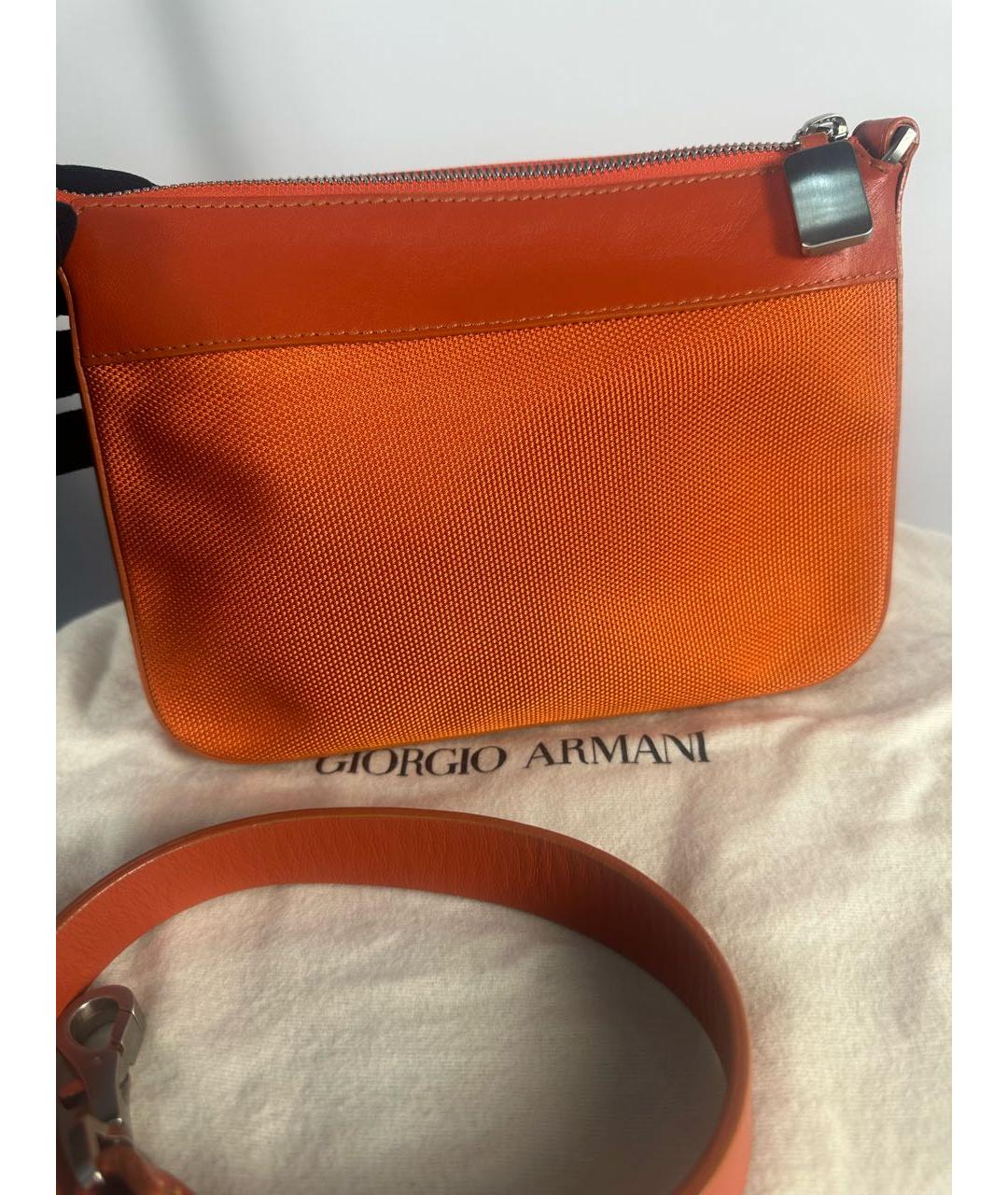 GIORGIO ARMANI Оранжевая тканевая сумка через плечо, фото 3