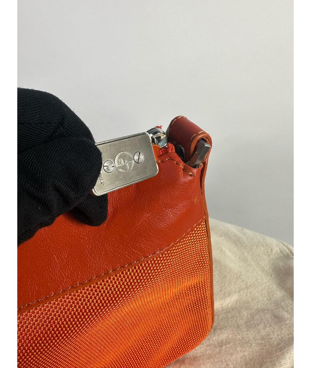 GIORGIO ARMANI Оранжевая тканевая сумка через плечо, фото 6