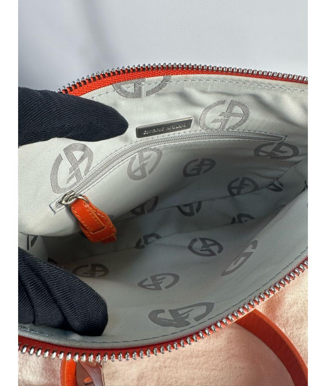 GIORGIO ARMANI Оранжевая тканевая сумка через плечо, фото 4