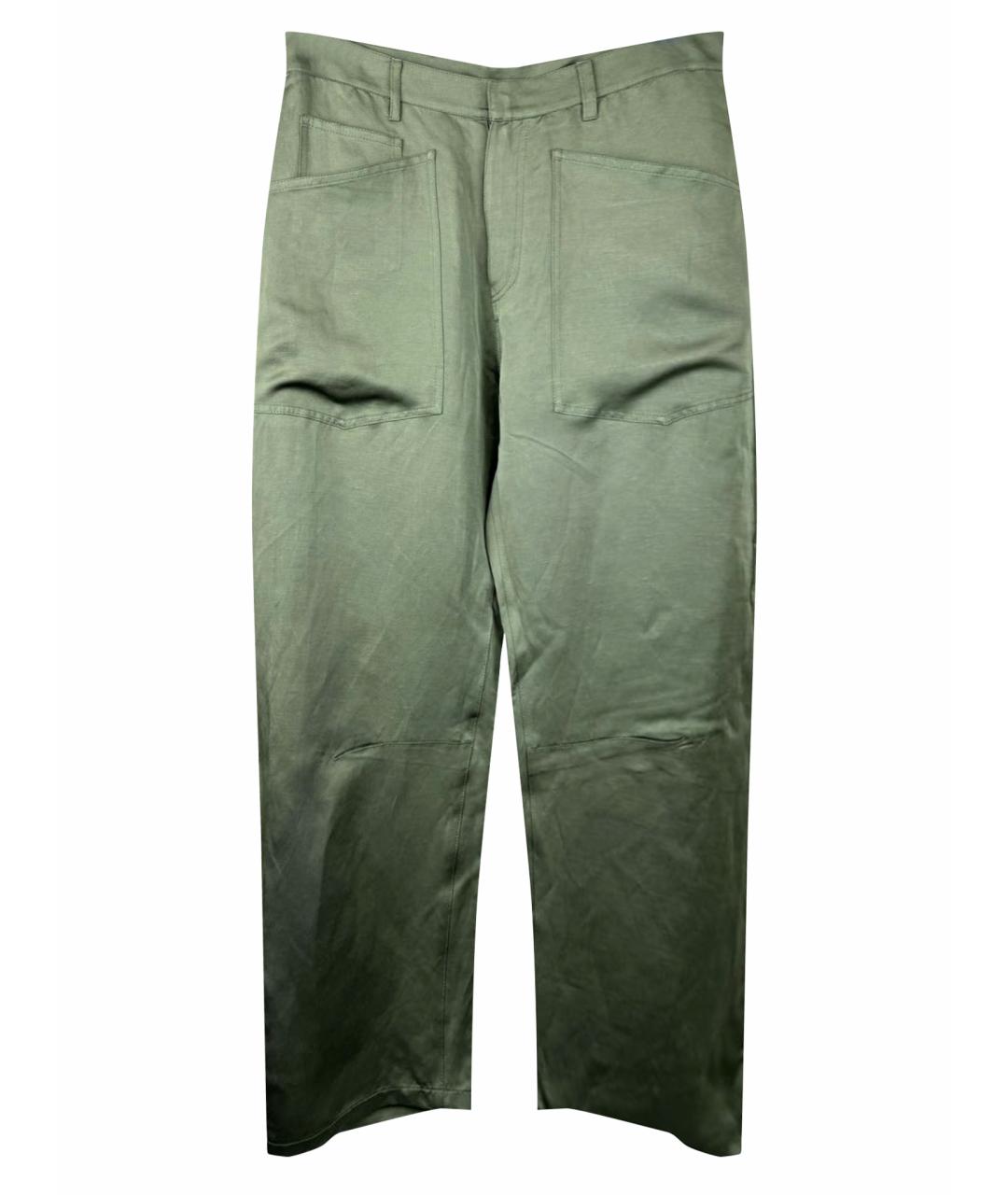SEMICOUTURE Хаки вискозные брюки широкие, фото 1