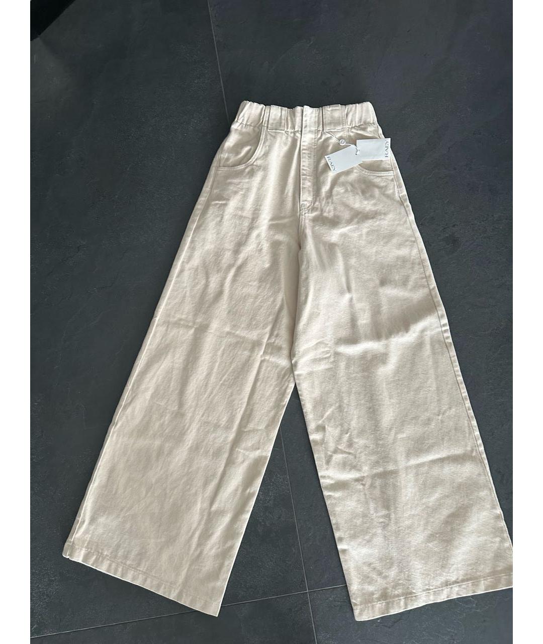RAEY Бежевые хлопковые брюки широкие, фото 5
