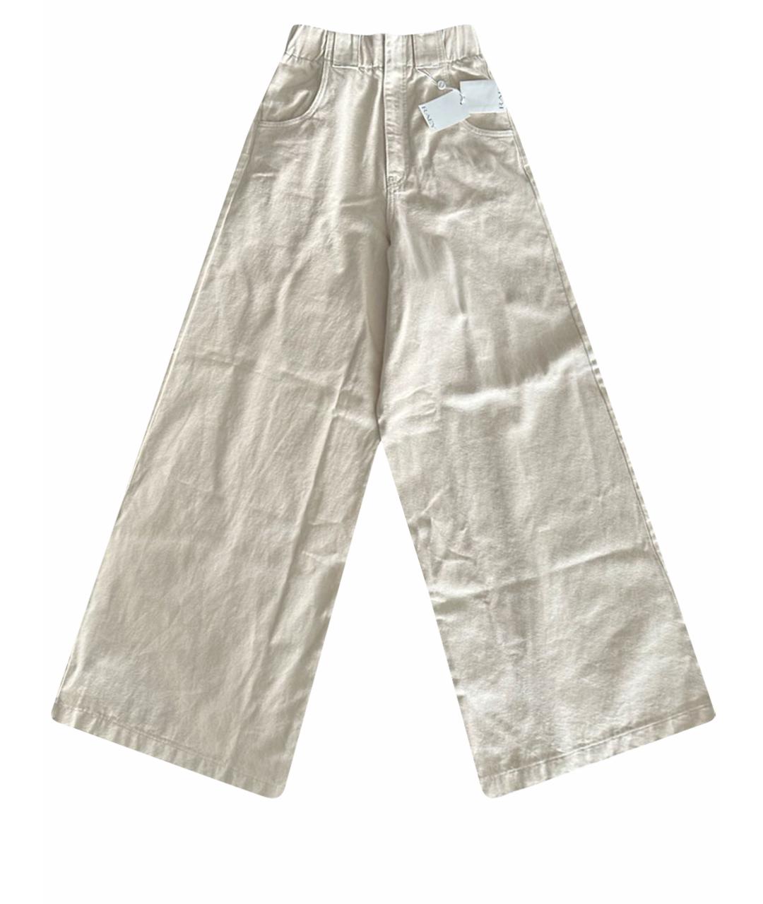 RAEY Бежевые хлопковые брюки широкие, фото 1