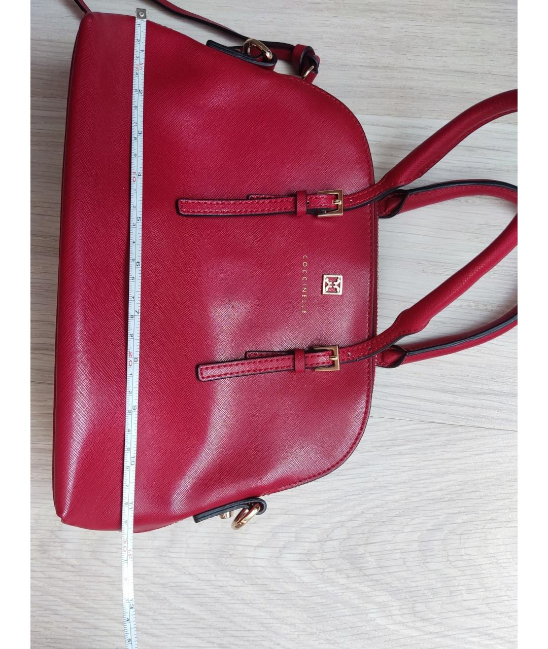 COCCINELLE Красная кожаная сумка с короткими ручками, фото 8