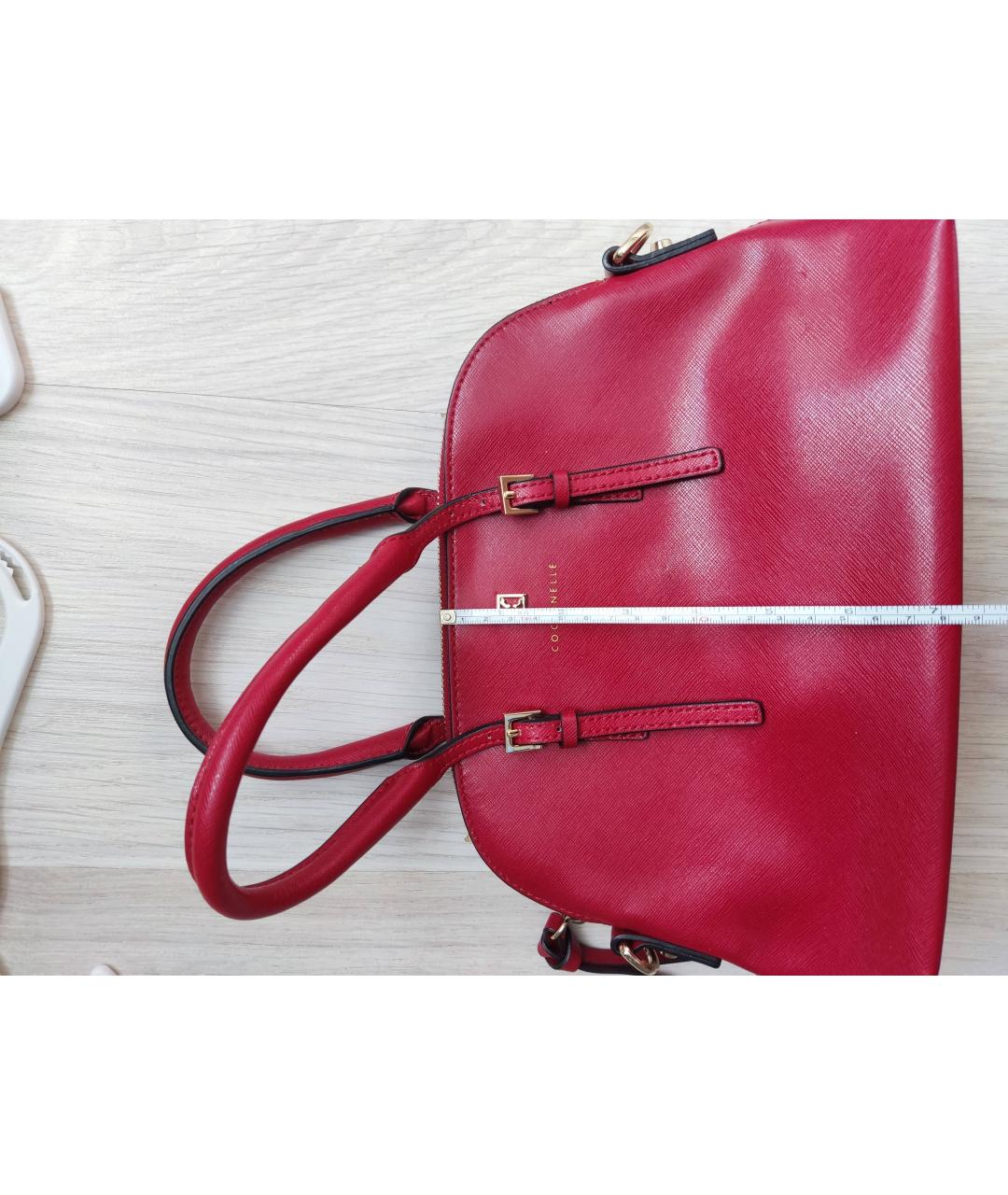 COCCINELLE Красная кожаная сумка с короткими ручками, фото 9