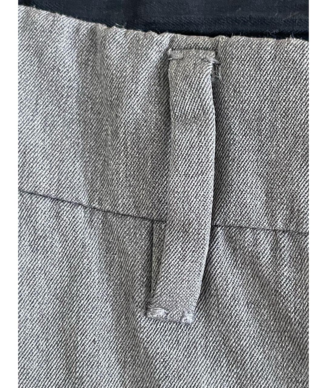 PRADA Серые шерстяные прямые брюки, фото 8