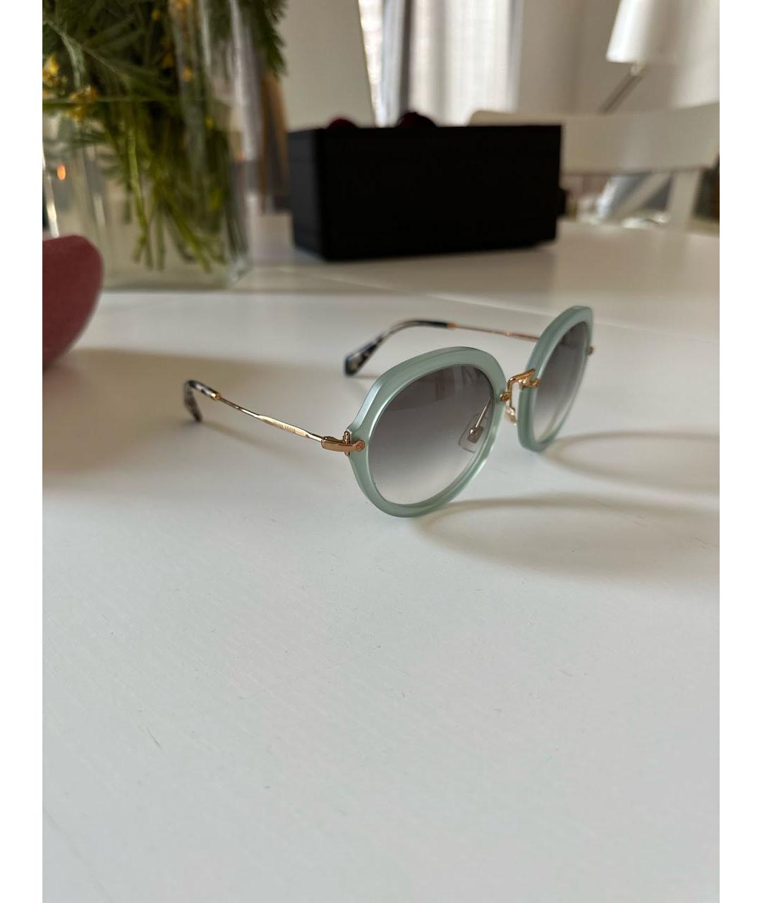 MIU MIU Голубые пластиковые солнцезащитные очки, фото 2