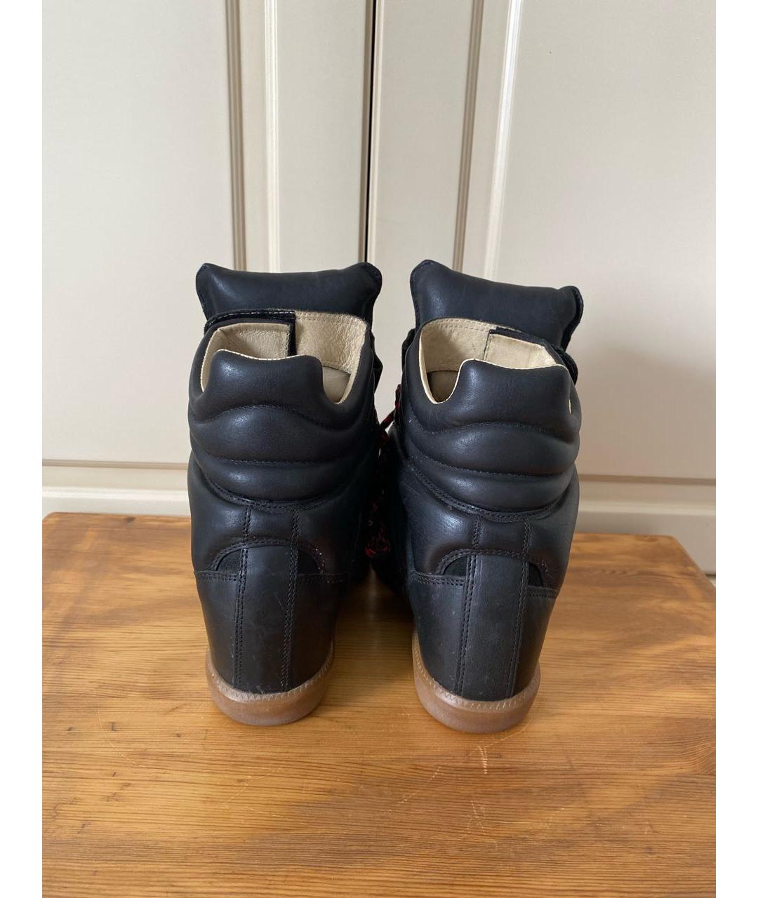 ISABEL MARANT Черные кожаные кроссовки, фото 4