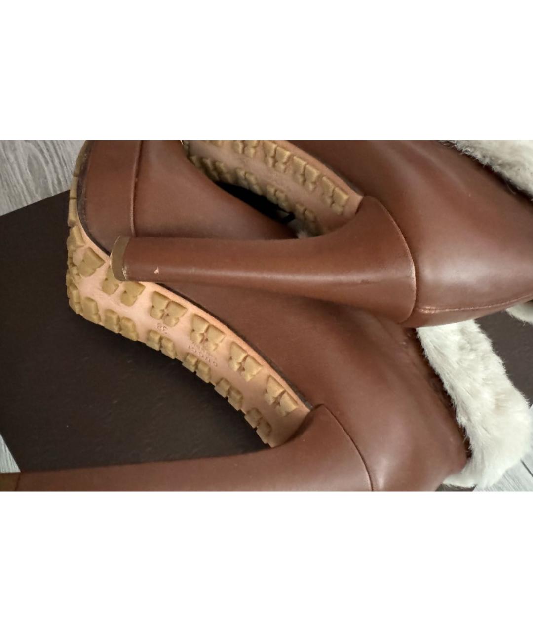 GUCCI Коричневые кожаные ботильоны, фото 4
