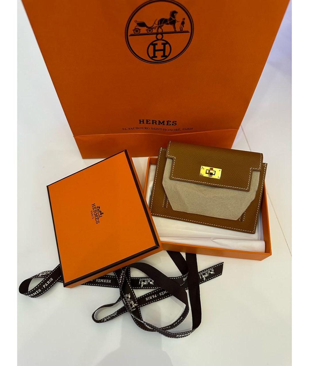 HERMES PRE-OWNED Коричневый кожаный кошелек, фото 2