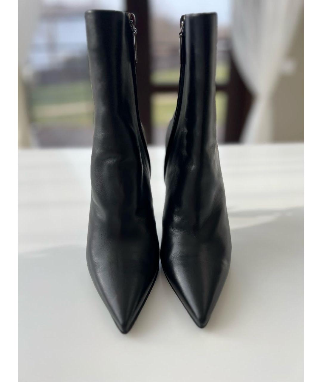 SAINT LAURENT Черные кожаные ботильоны, фото 2