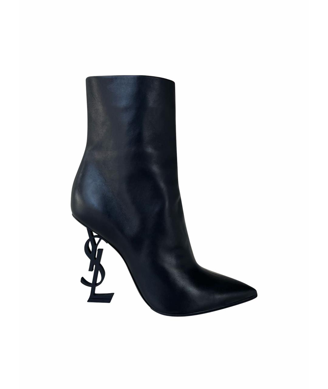 SAINT LAURENT Черные кожаные ботильоны, фото 8
