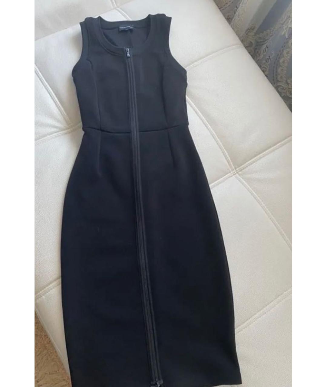 EMPORIO ARMANI Черное полиэстеровое повседневное платье, фото 5