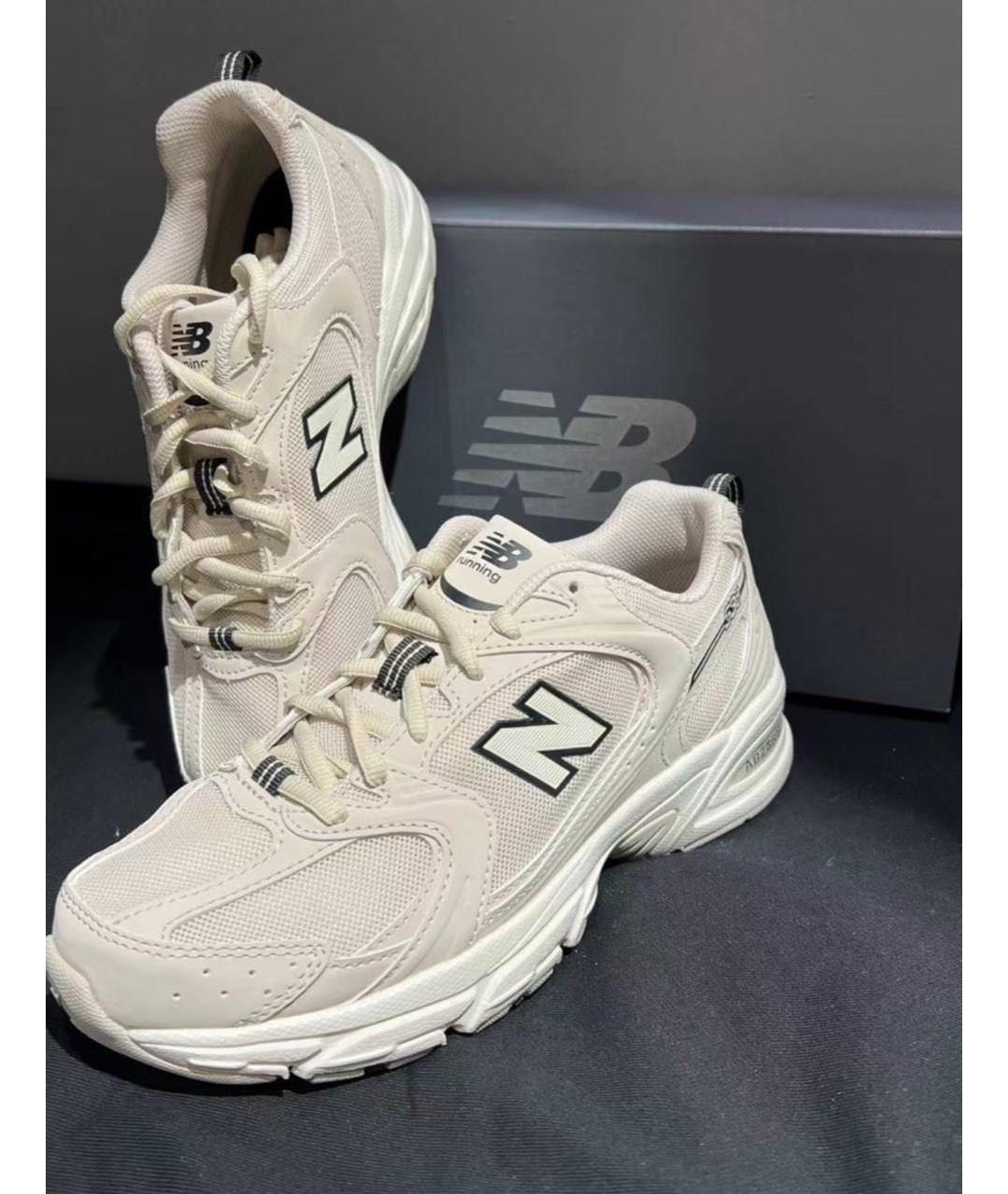 NEW BALANCE Бежевые кожаные кроссовки, фото 5