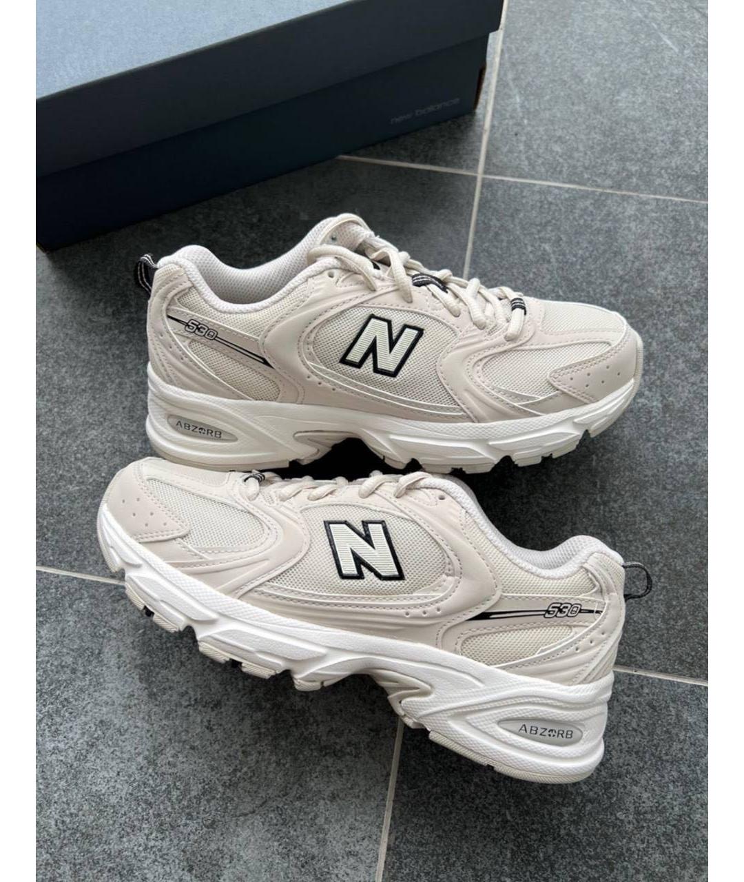 NEW BALANCE Бежевые кожаные кроссовки, фото 3