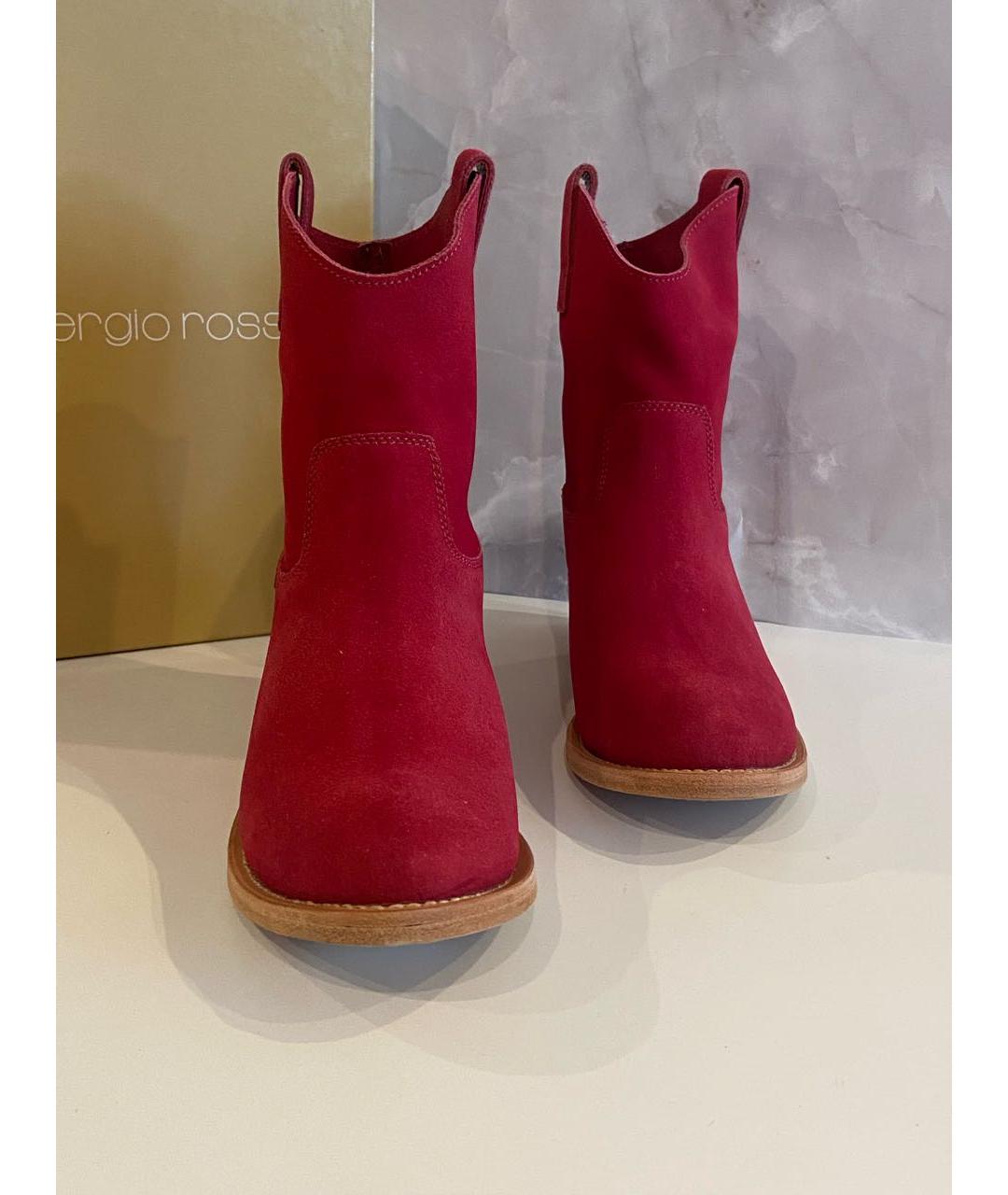 SERGIO ROSSI Розовые замшевые ботинки, фото 3