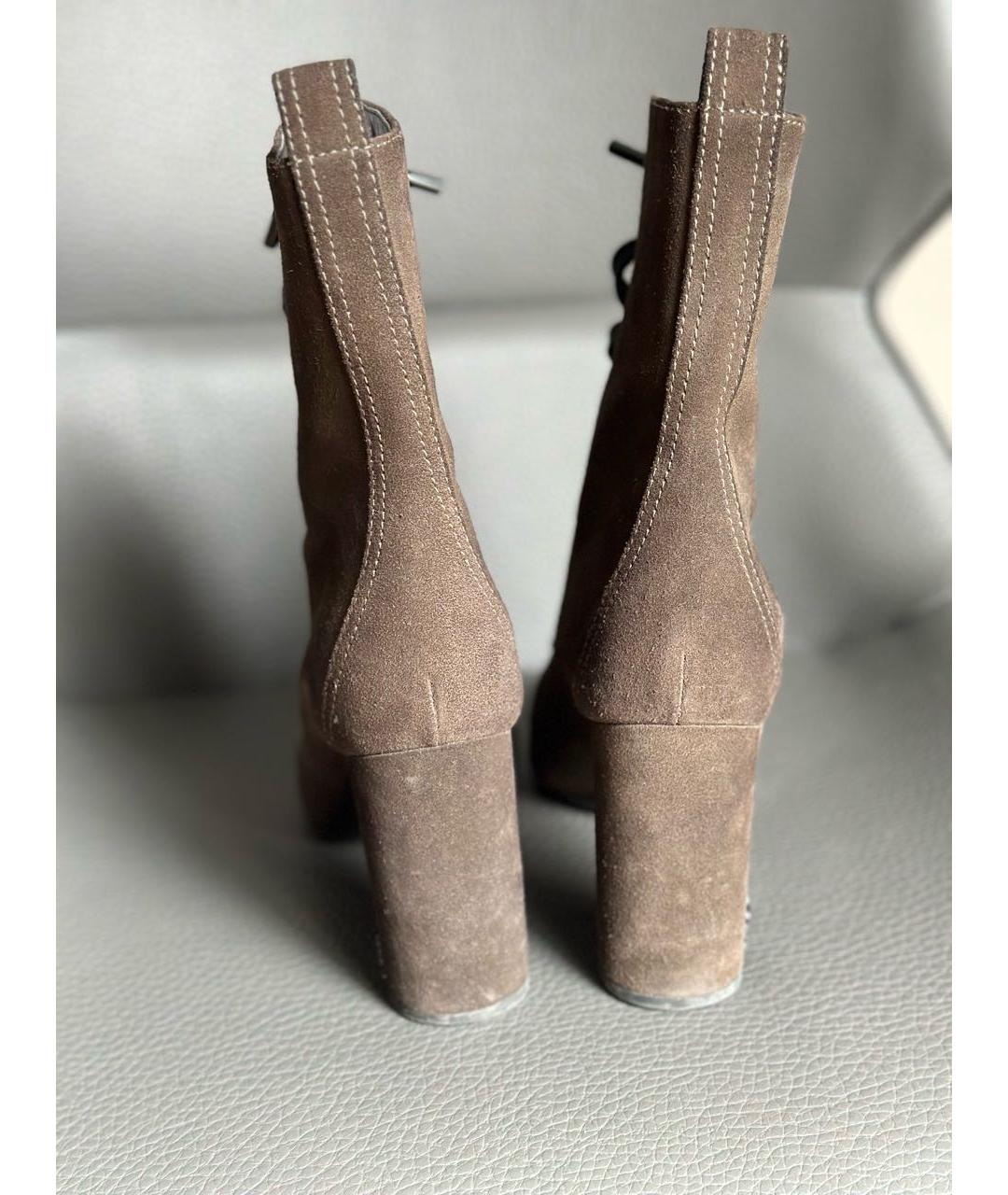 SAINT LAURENT Хаки замшевые ботинки, фото 4