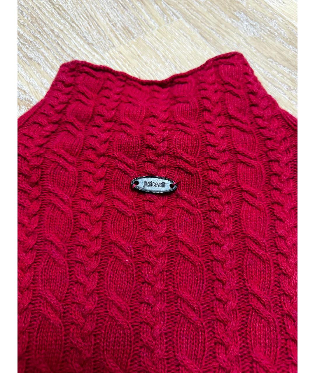 JUST CAVALLI Красный шерстяной джемпер / свитер, фото 5