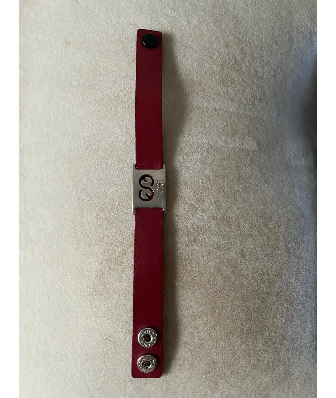ESCADA VINTAGE Бордовый кожаный браслет, фото 4