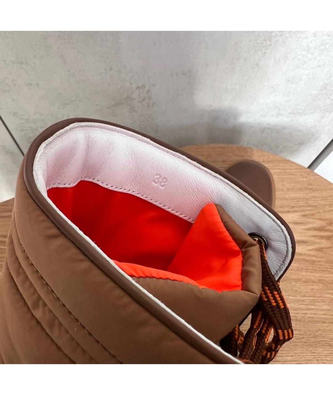 HERMES Коричневые текстильные ботинки, фото 7