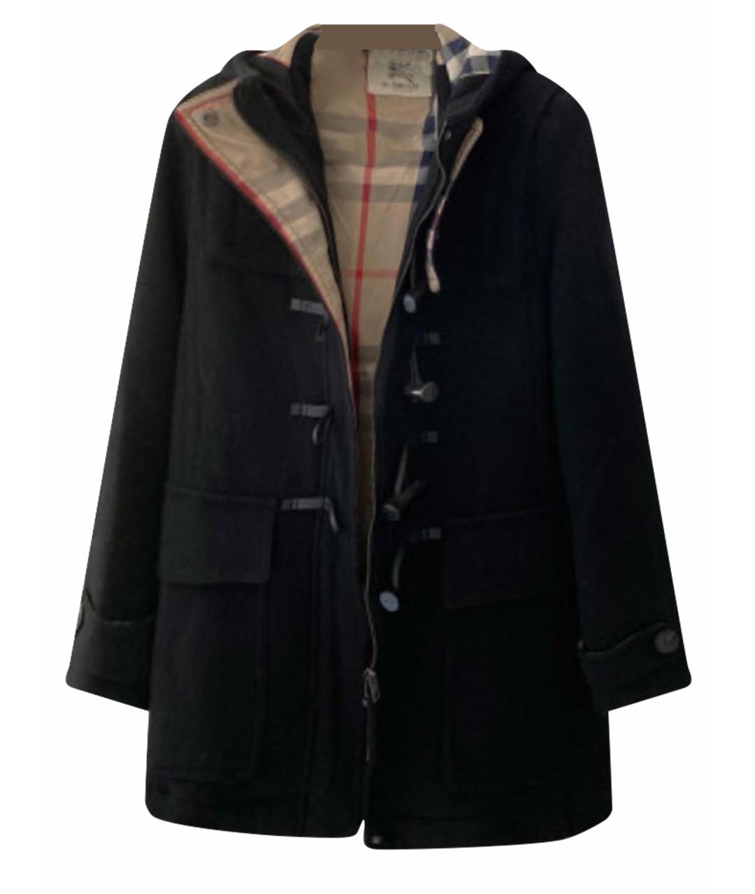 BURBERRY BRIT Черное шерстяное пальто, фото 1