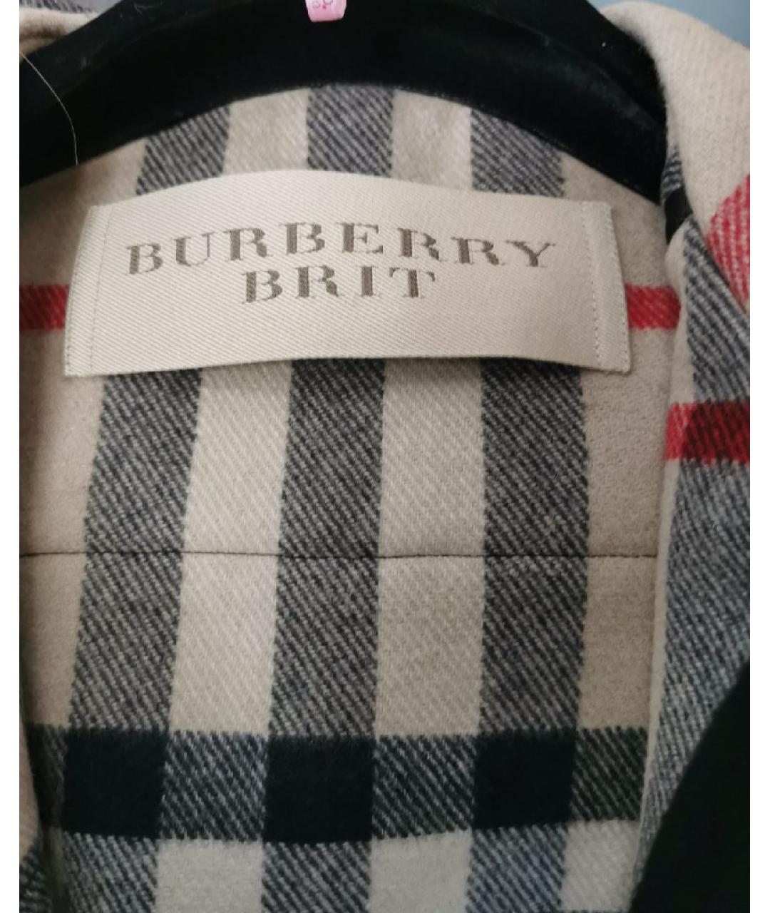BURBERRY BRIT Черное шерстяное пальто, фото 3