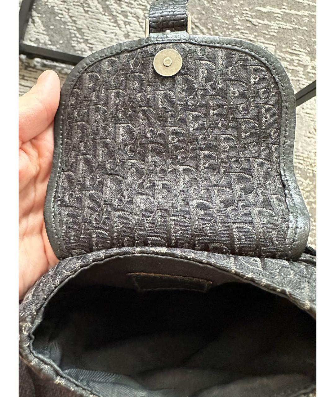 CHRISTIAN DIOR Черная тканевая сумка через плечо, фото 4