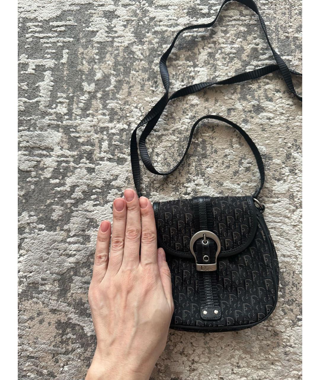 CHRISTIAN DIOR Черная тканевая сумка через плечо, фото 6