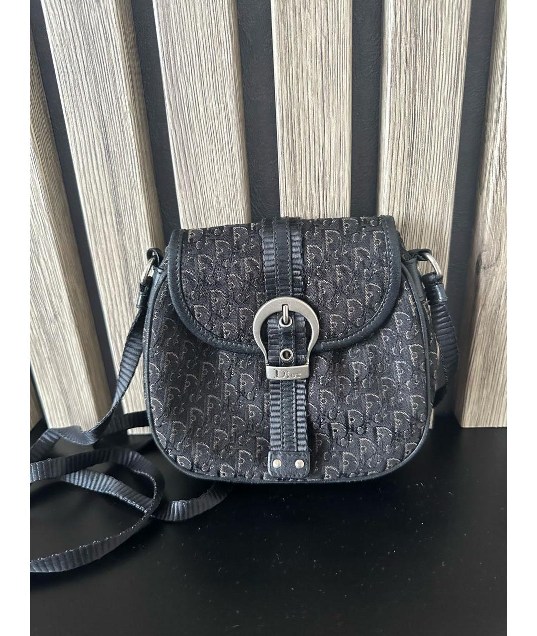 CHRISTIAN DIOR Черная тканевая сумка через плечо, фото 8