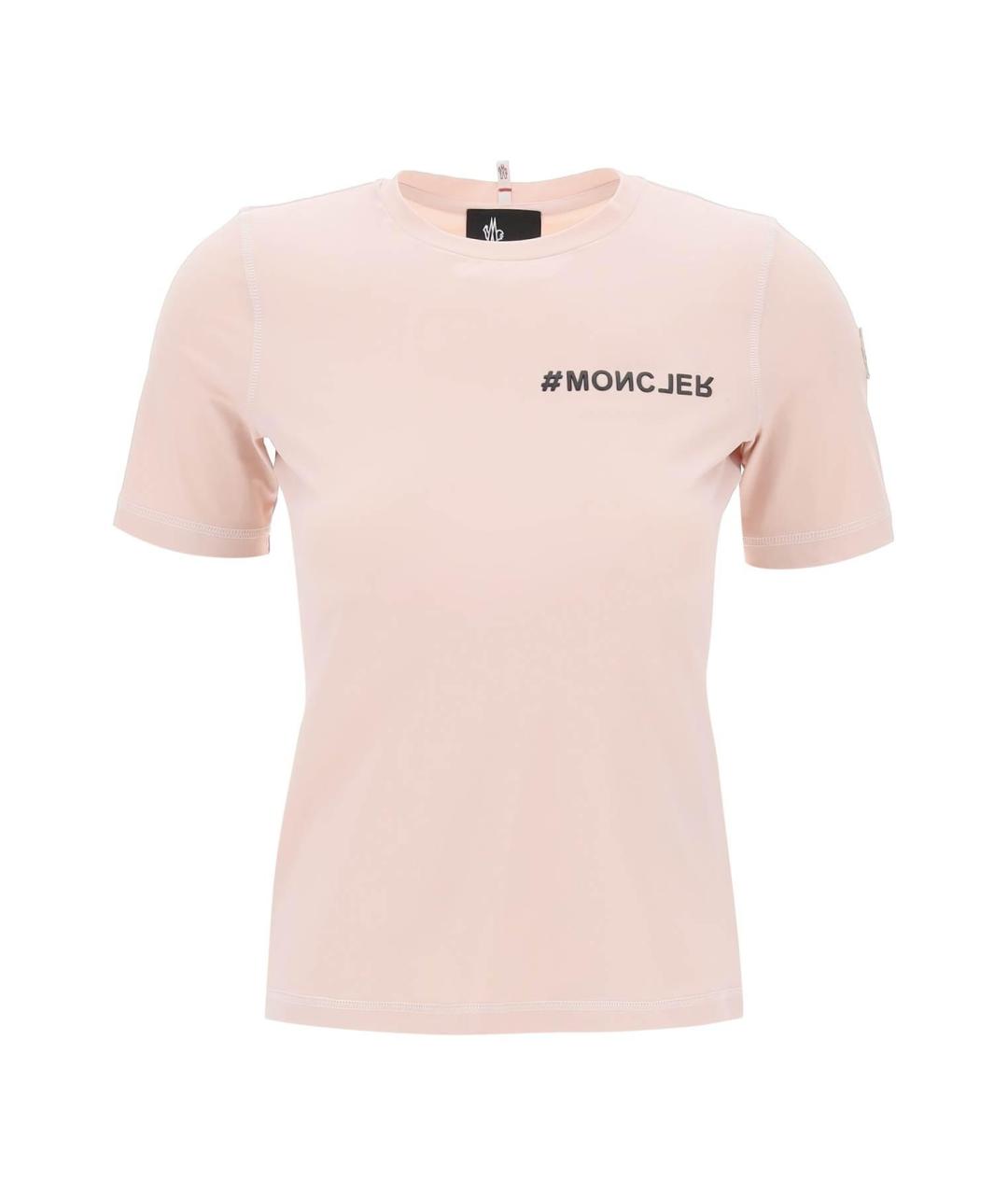 MONCLER GRENOBLE Розовая футболка, фото 2