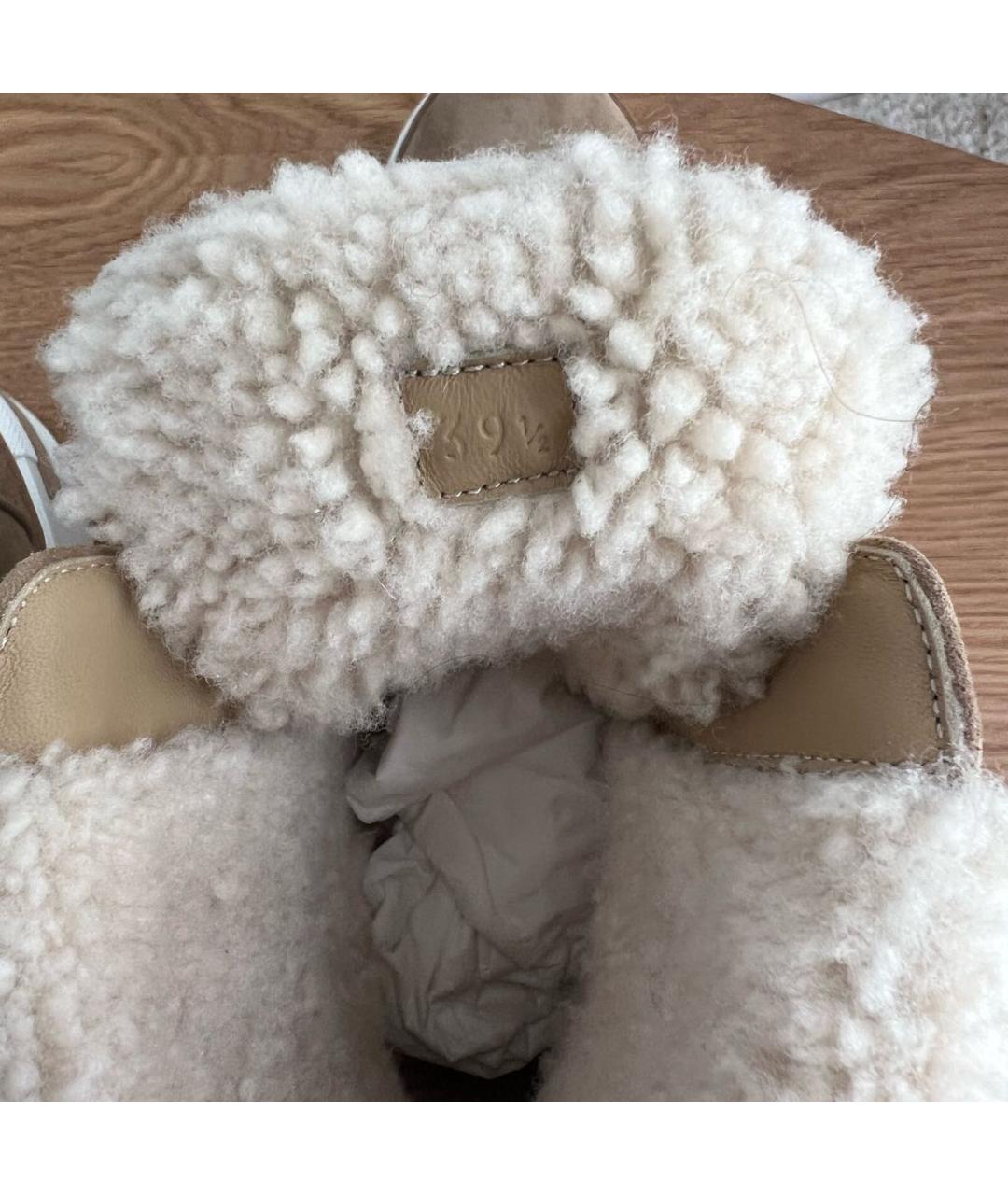 HERMES Горчичные замшевые ботинки, фото 6