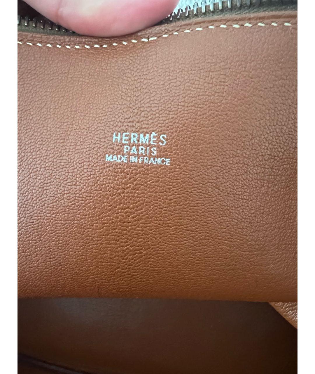 HERMES PRE-OWNED Коричневая кожаная сумка с короткими ручками, фото 2