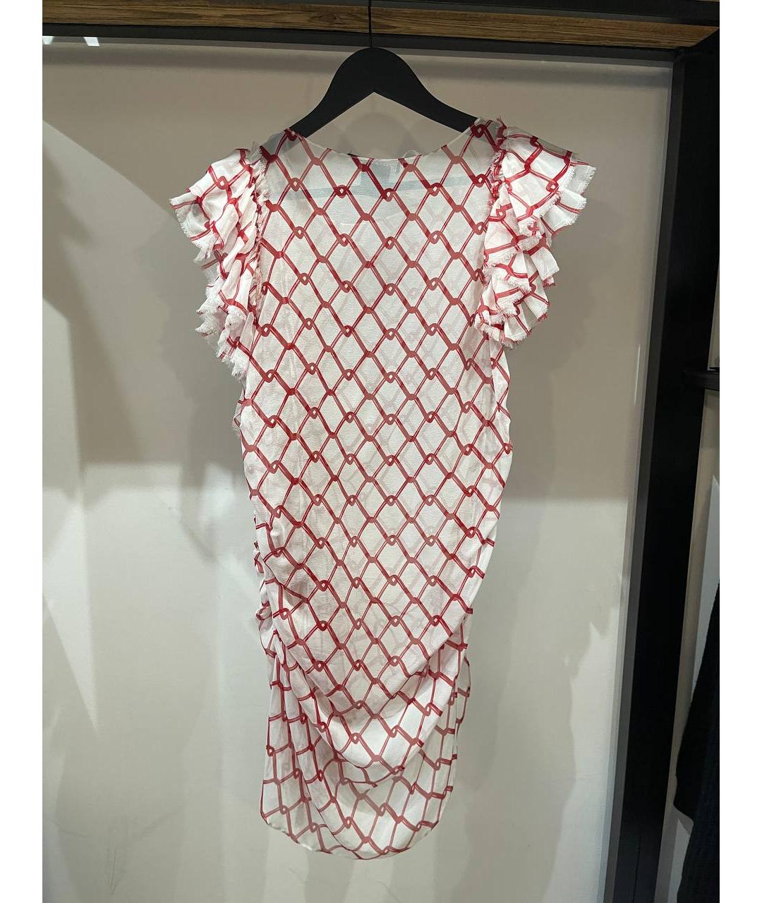 THOMAS WYLDE Белое шелковое коктейльное платье, фото 3