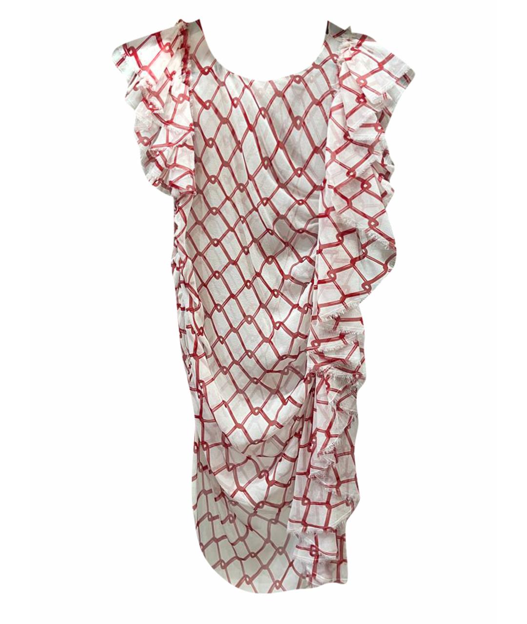 THOMAS WYLDE Белое шелковое коктейльное платье, фото 1