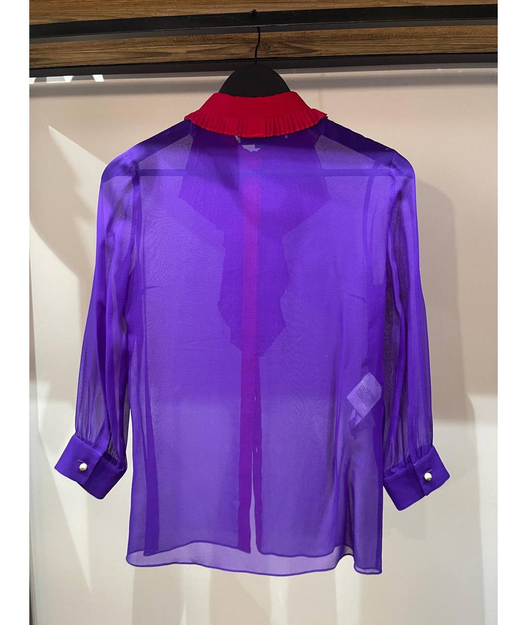 GUCCI Фиолетовая шелковая блузы, фото 5