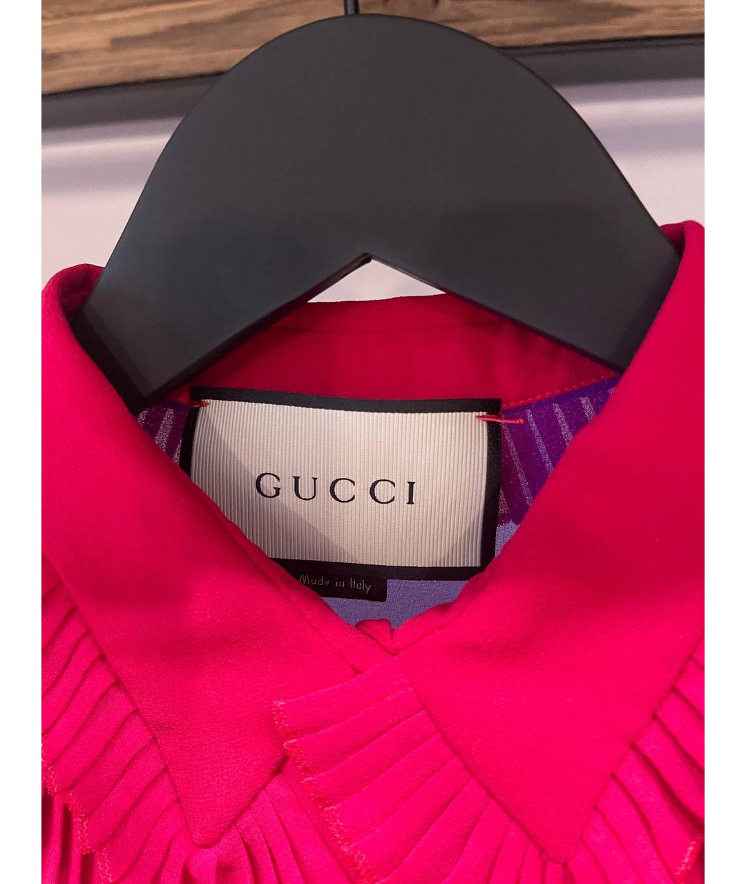 GUCCI Фиолетовая шелковая блузы, фото 2